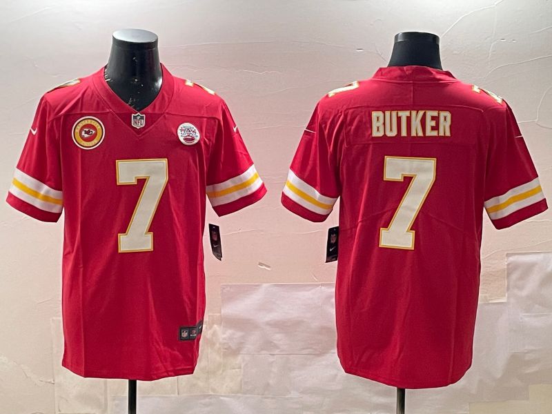 Men Kansas City Chiefs 7 Butker Red Second generations 2025 Nike Limited NFL Jersey style 6